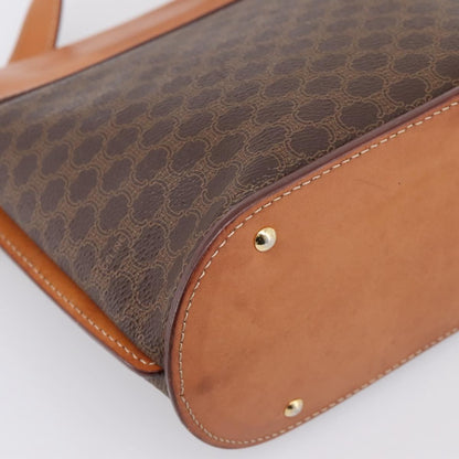 Celine Macadam Leather, Brown, Canvas, Shoulder Bag
