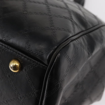 Versace Vintage Sun Duffle Embossed Leather, Yellow, Leather, Handbag