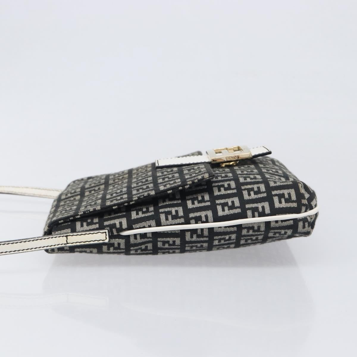 Fendi Vintage Flap Zucchino Canvas, Black, Canvas, Crossbody Bag