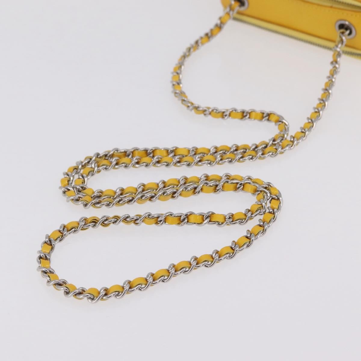 Chanel Pocket Box Camera Case Quilted Patent, Yellow, Patent Leather, Crossbody Bag