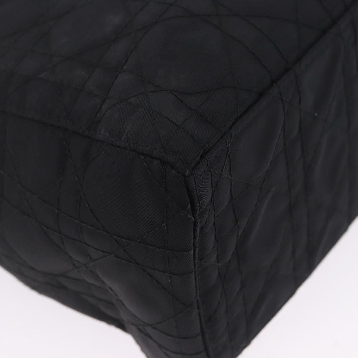 Christian Dior Vintage Lady Dior Cannage Quilt Nylon, Black, Nylon, Handbag