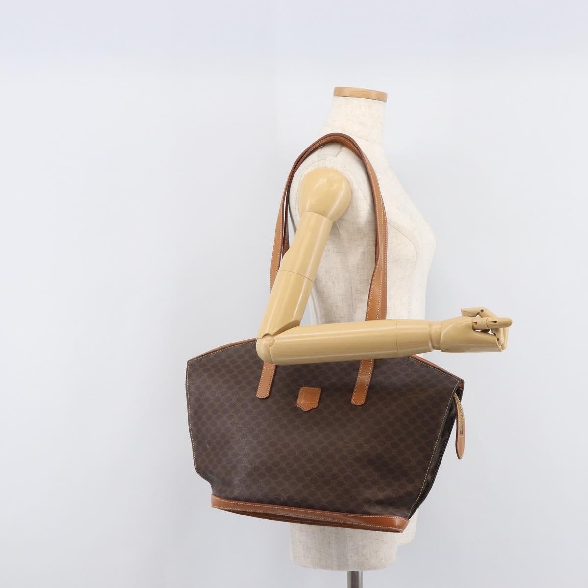 Celine Macadam Canvas and leather, Brown, Canvas, Tote Bag