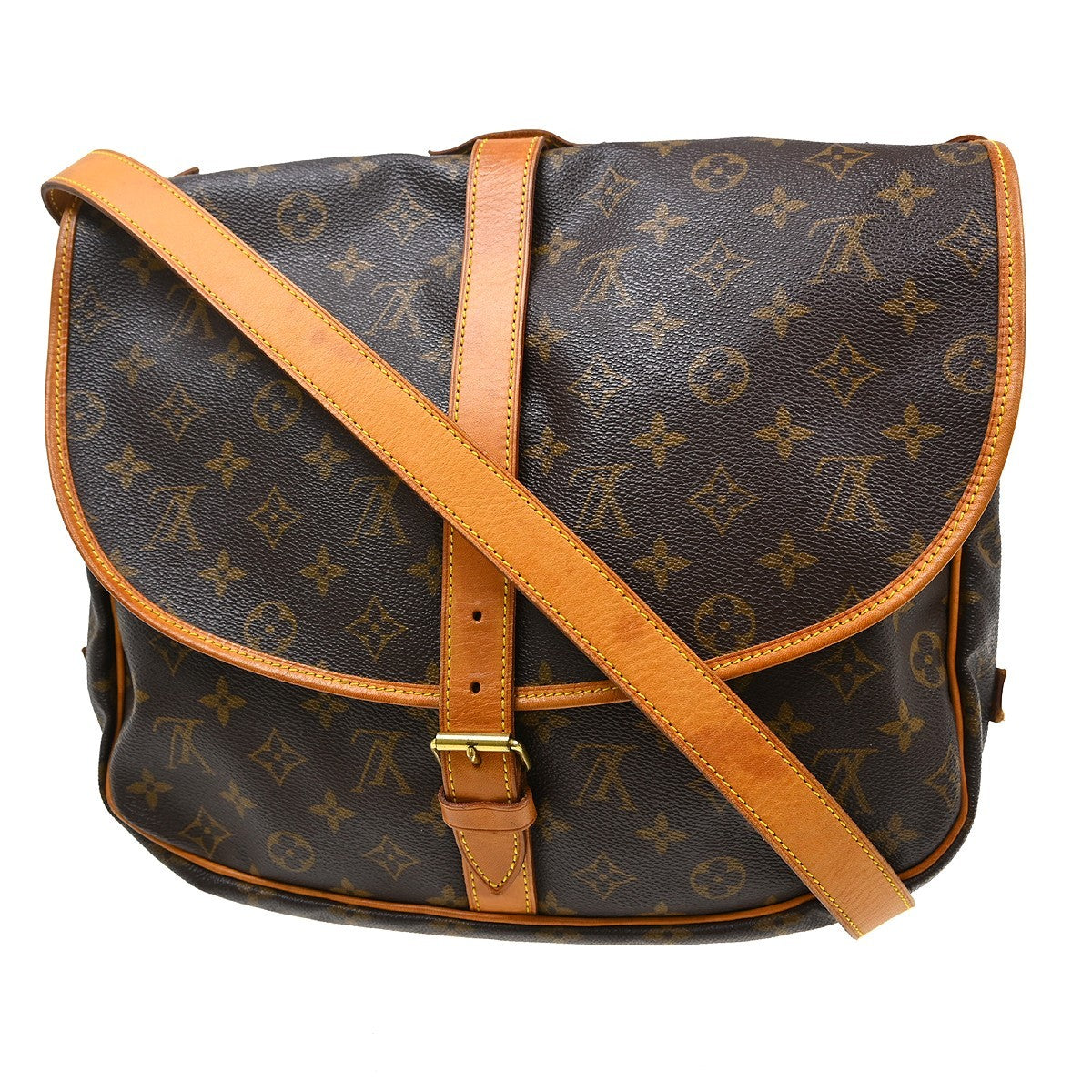 Louis Vuitton Saumur Monogram, Brown, Canvas, Shoulder Bag