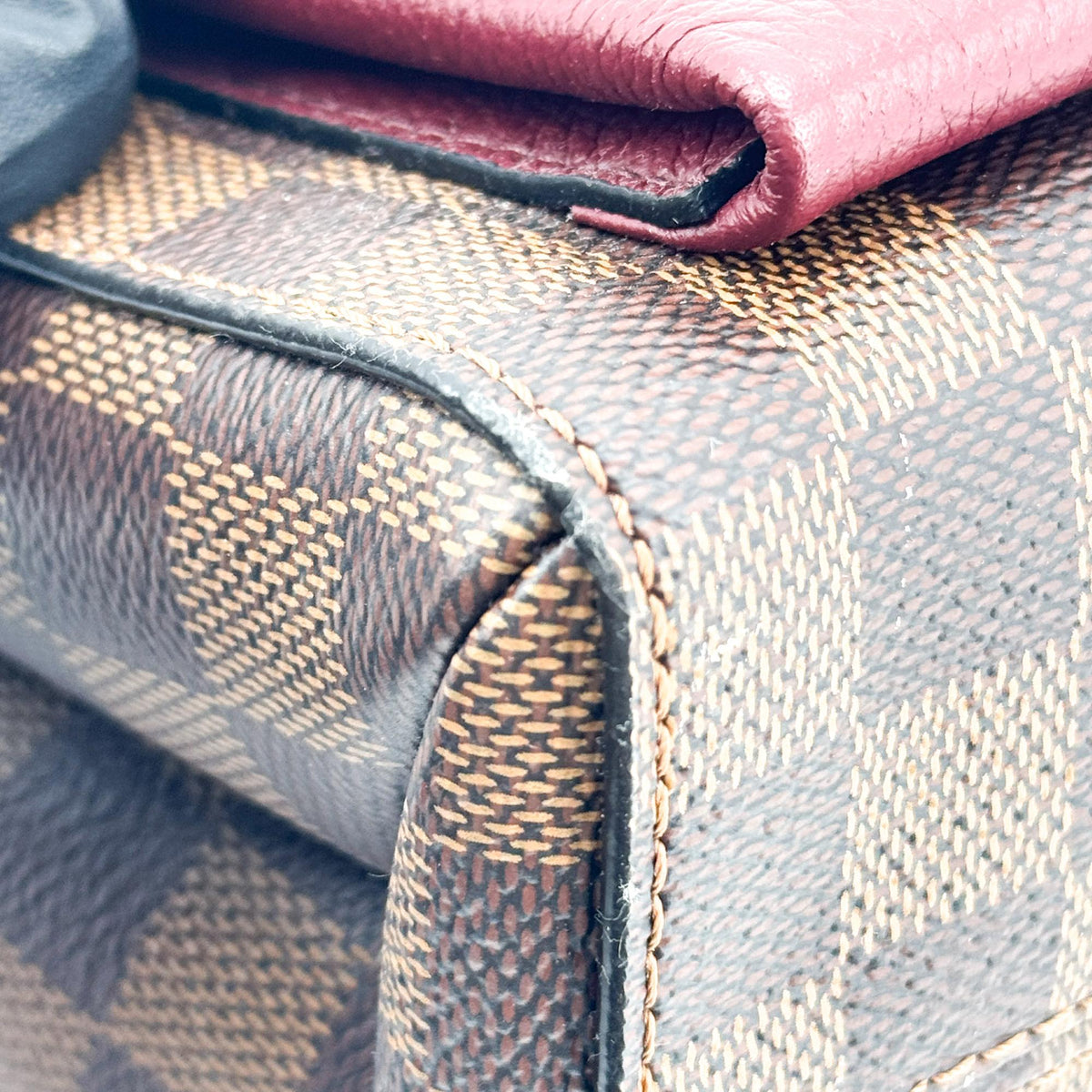 Louis Vuitton Vavin Damier with Leather, Brown, Canvas, Tote Bag