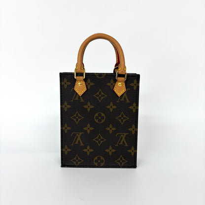 Louis Vuitton Petit Sac Plat Bag Monogram Canvas, Brown, Canvas, Handbag