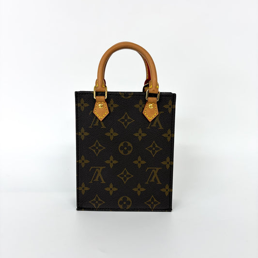 Louis Vuitton Petit Sac Plat Bag Monogram Canvas, Brown, Canvas, Handbag