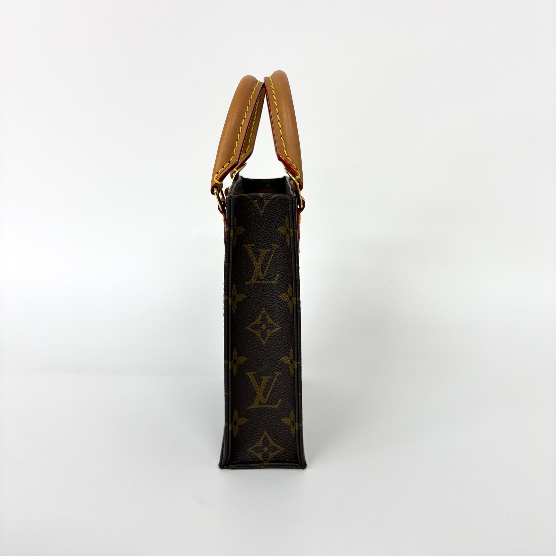 Louis Vuitton Petit Sac Plat Bag Monogram Canvas, Brown, Canvas, Handbag