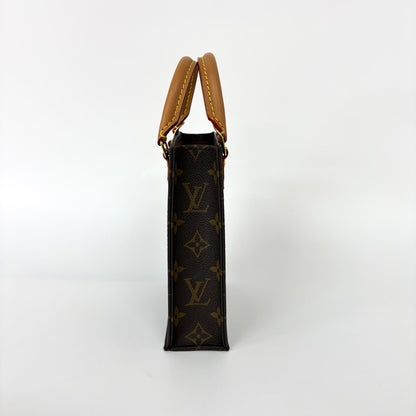 Louis Vuitton Petit Sac Plat Bag Monogram Canvas, Brown, Canvas, Handbag