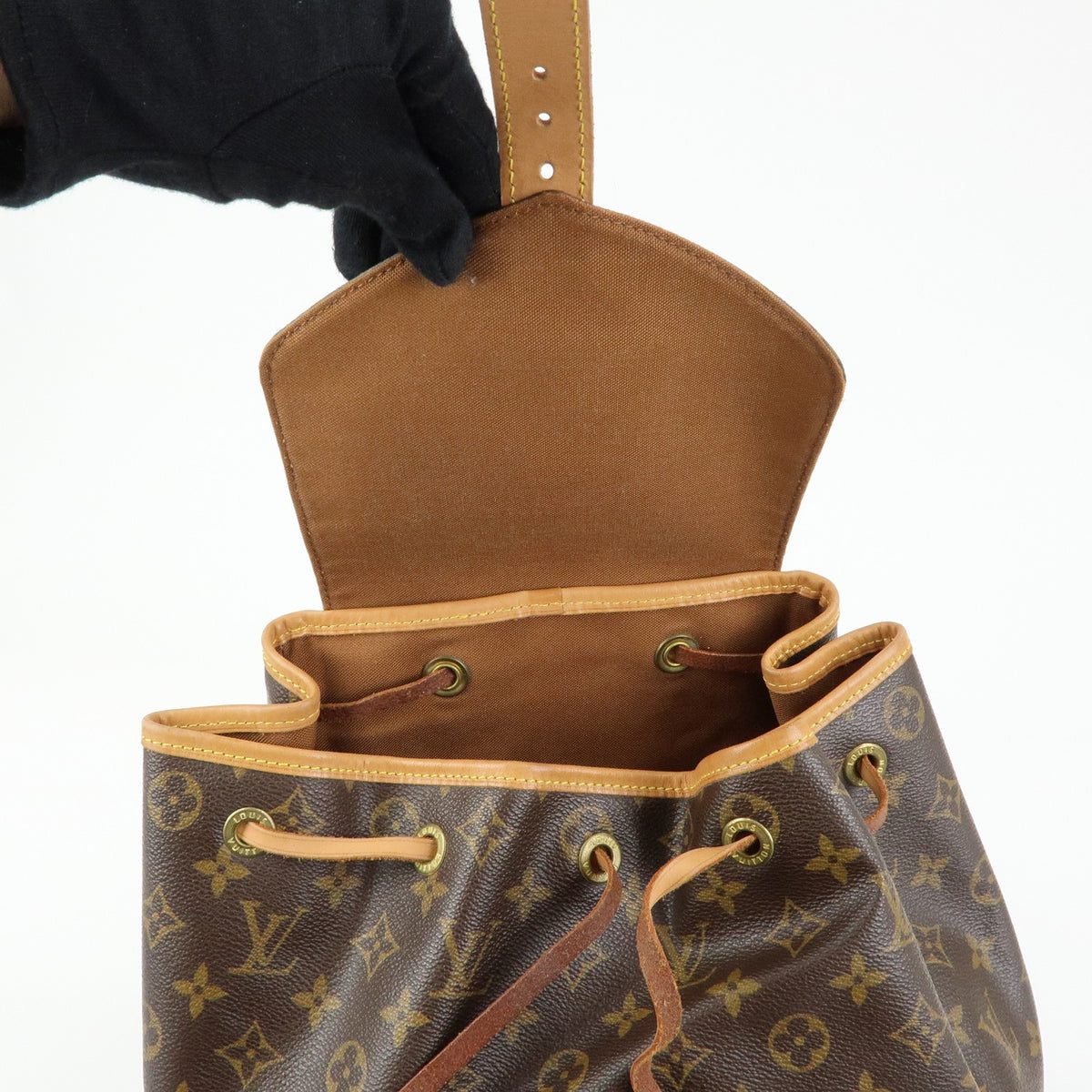 Louis Vuitton Vintage Montsouris Monogram Canvas, Brown, Canvas, Backpack