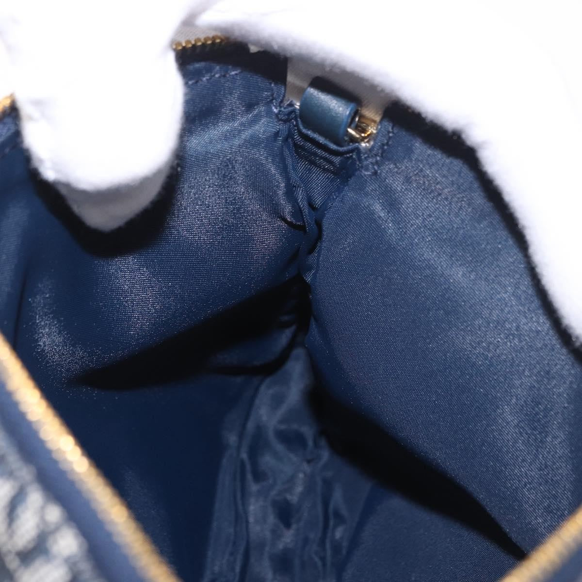 Christian Dior Vintage Saddle Bag Canvas, Navy, Canvas, Clutch