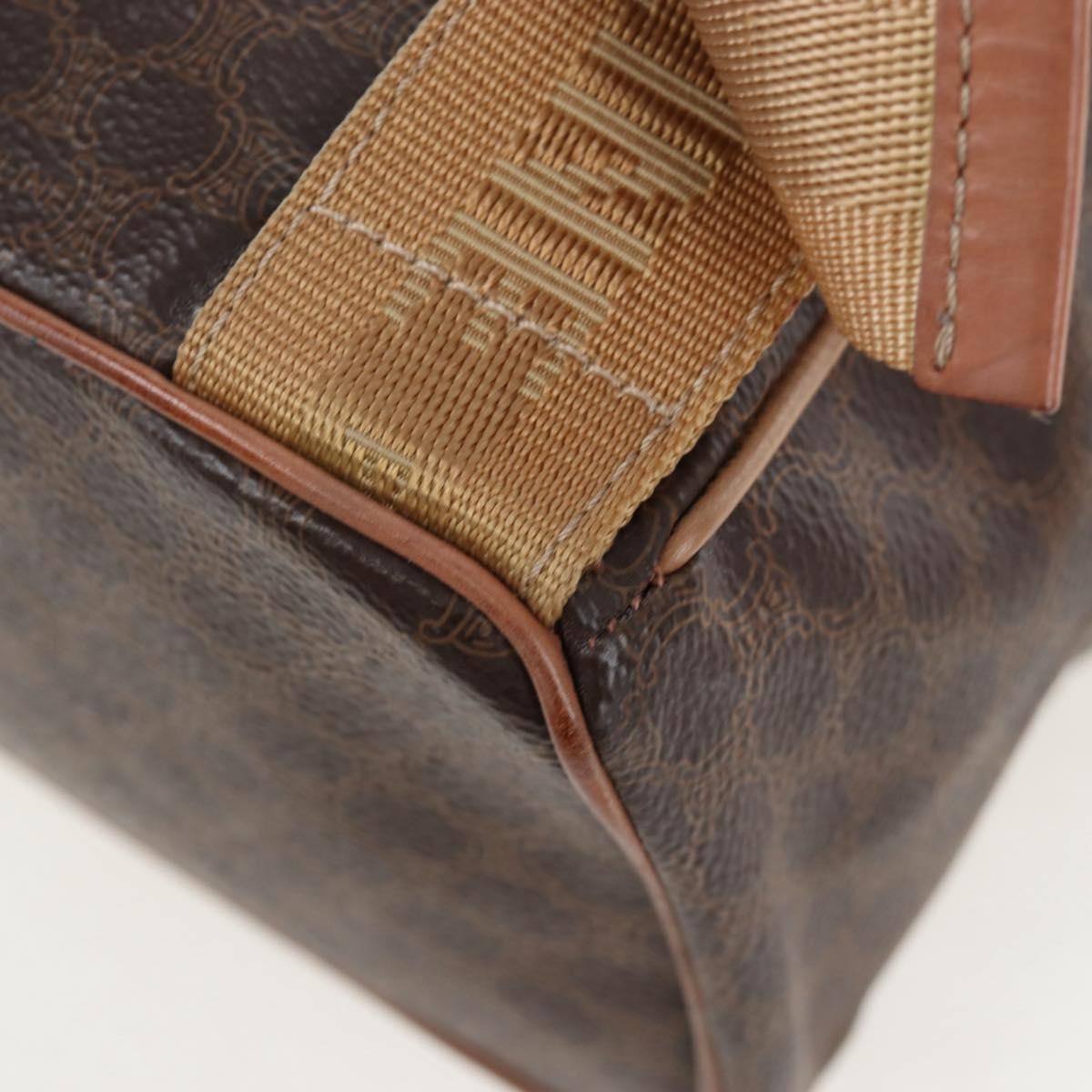 Celine Vintage Macadam Canvas, Brown, Canvas, Backpack