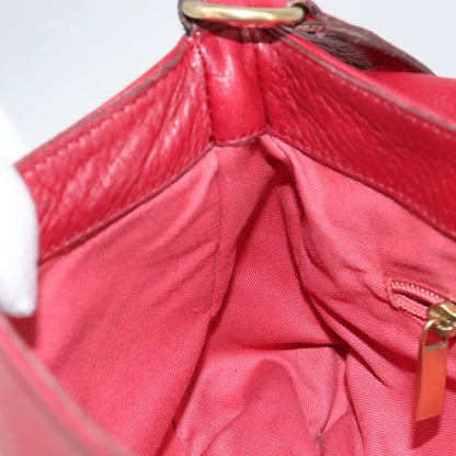 Salvatore Ferragamo Gancini Leather, Red, Leather, Shoulder Bag