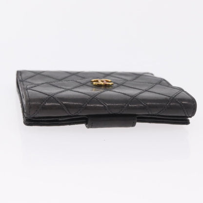Chanel CC Compact Quilted Caviar, Black, Leather, Wallet