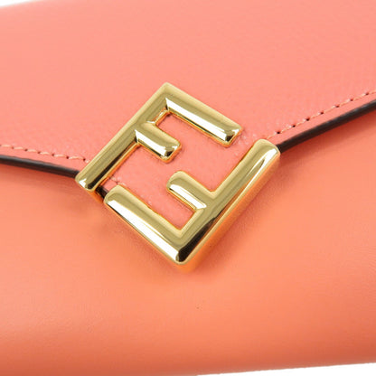 Fendi FF Diamonds Continental Chain Leather, Pink, Leather, Crossbody Bag