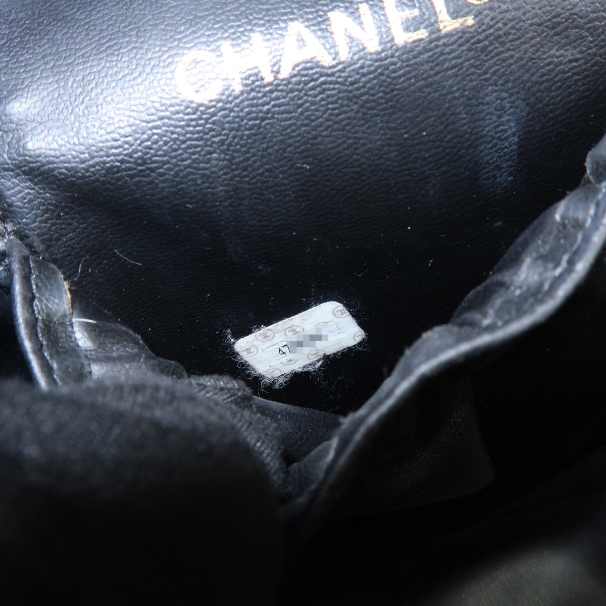 Chanel Vintage Cosmetic Case Lambskin, Black, Leather, Clutch