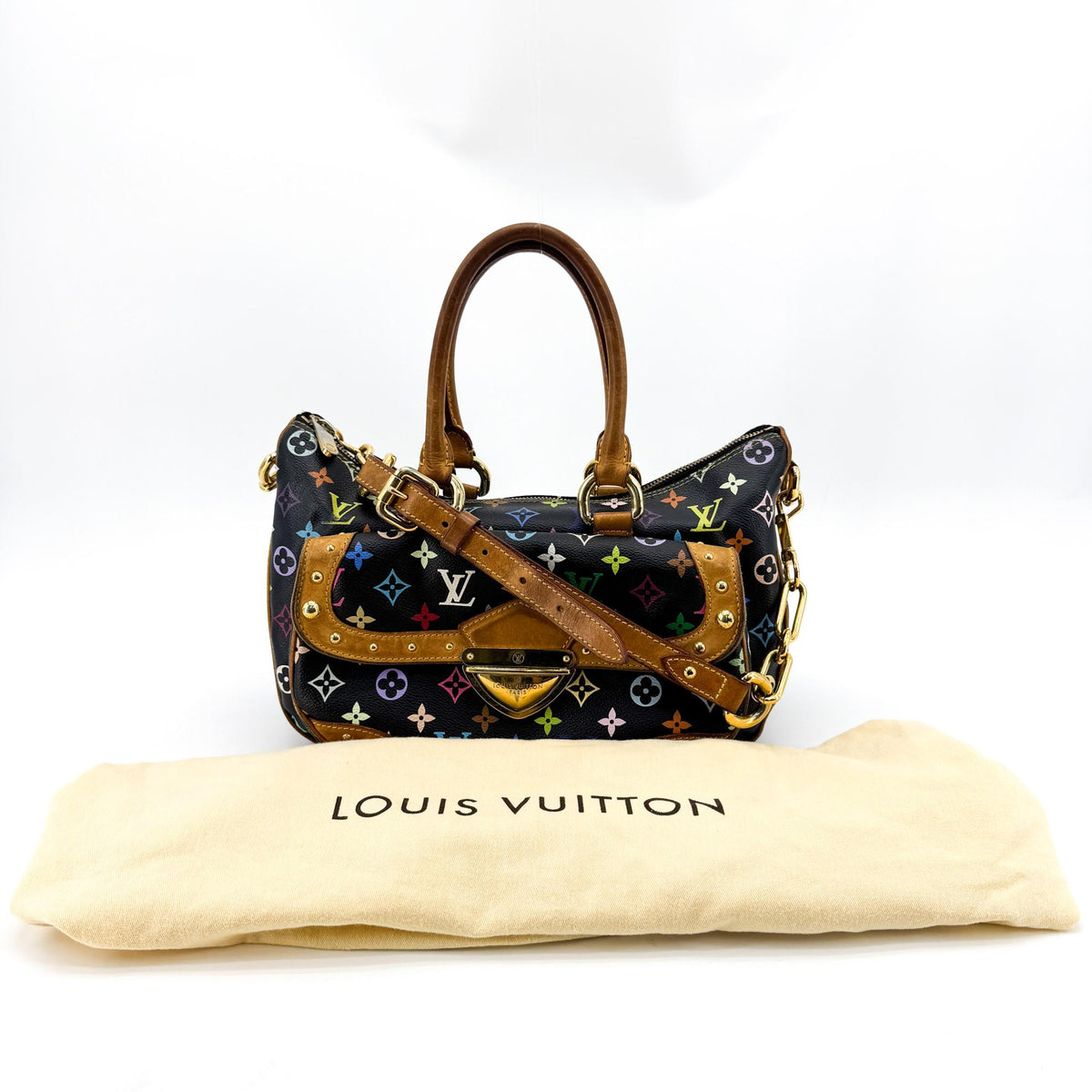 Louis Vuitton Rita Monogram Multicolor, Black, Canvas, Handbag