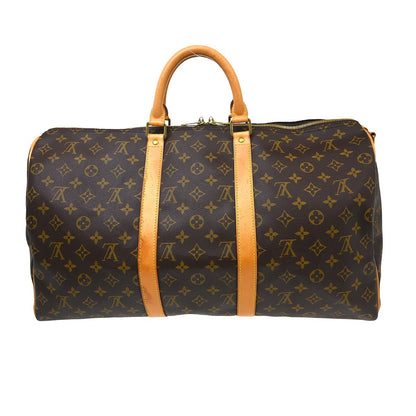 Louis Vuitton Keepall Monogram, Brown, Canvas, Travel Bag