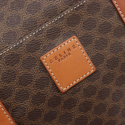 Celine Boston Triomphe Coated Canvas, Brown, Canvas, Handbag