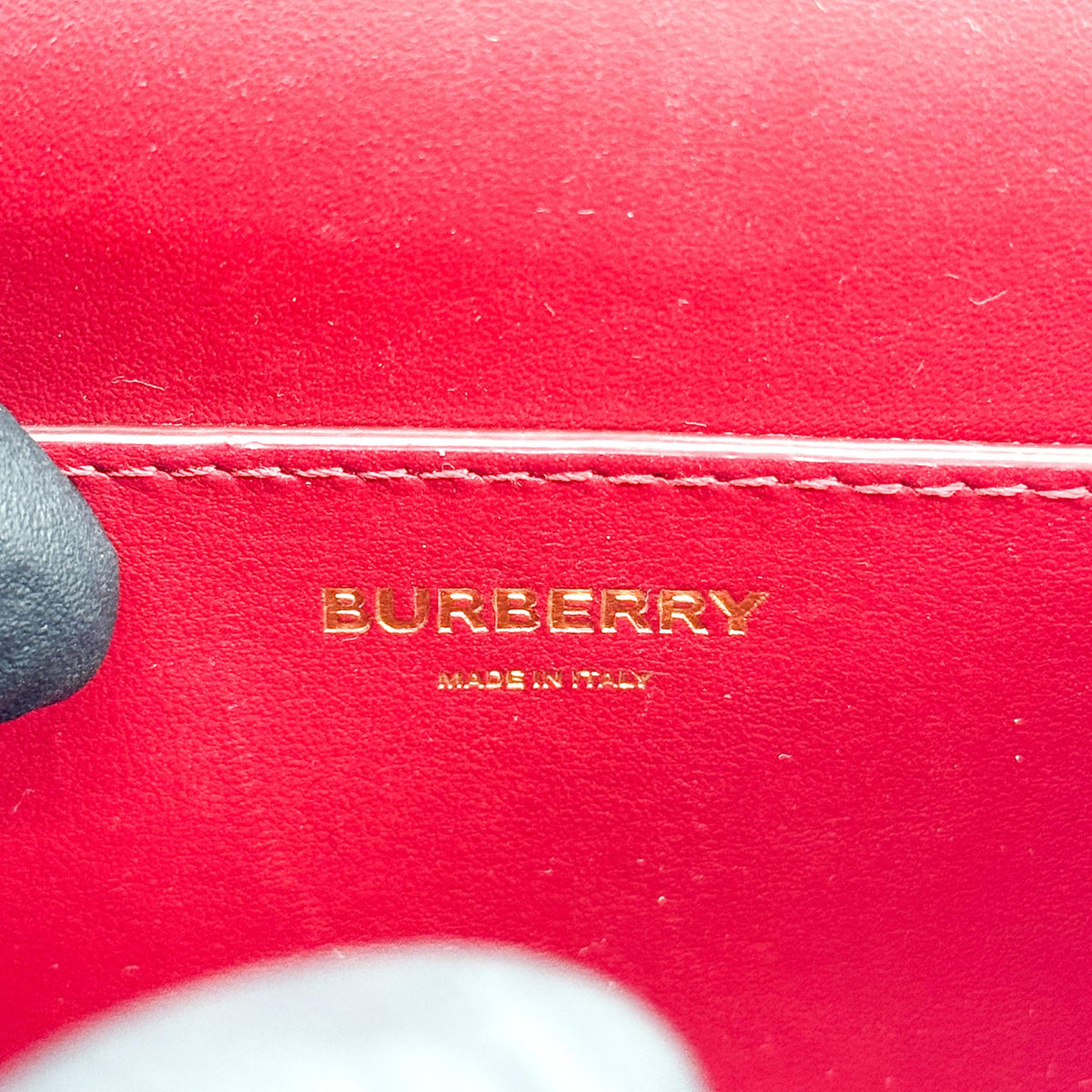 Burberry TB Flap Leather, Red, Leather, Handbag