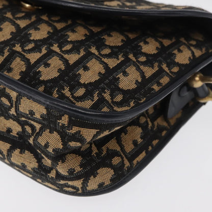 Christian Dior Vintage Trotter Shoulder Bag Canvas, NAVY, CANVAS, Shoulder bag