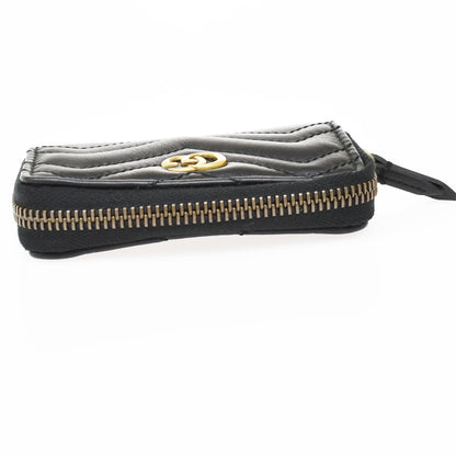 Gucci GG Marmont Zip Around Matelasse Leather, Black, Leather, Wallet