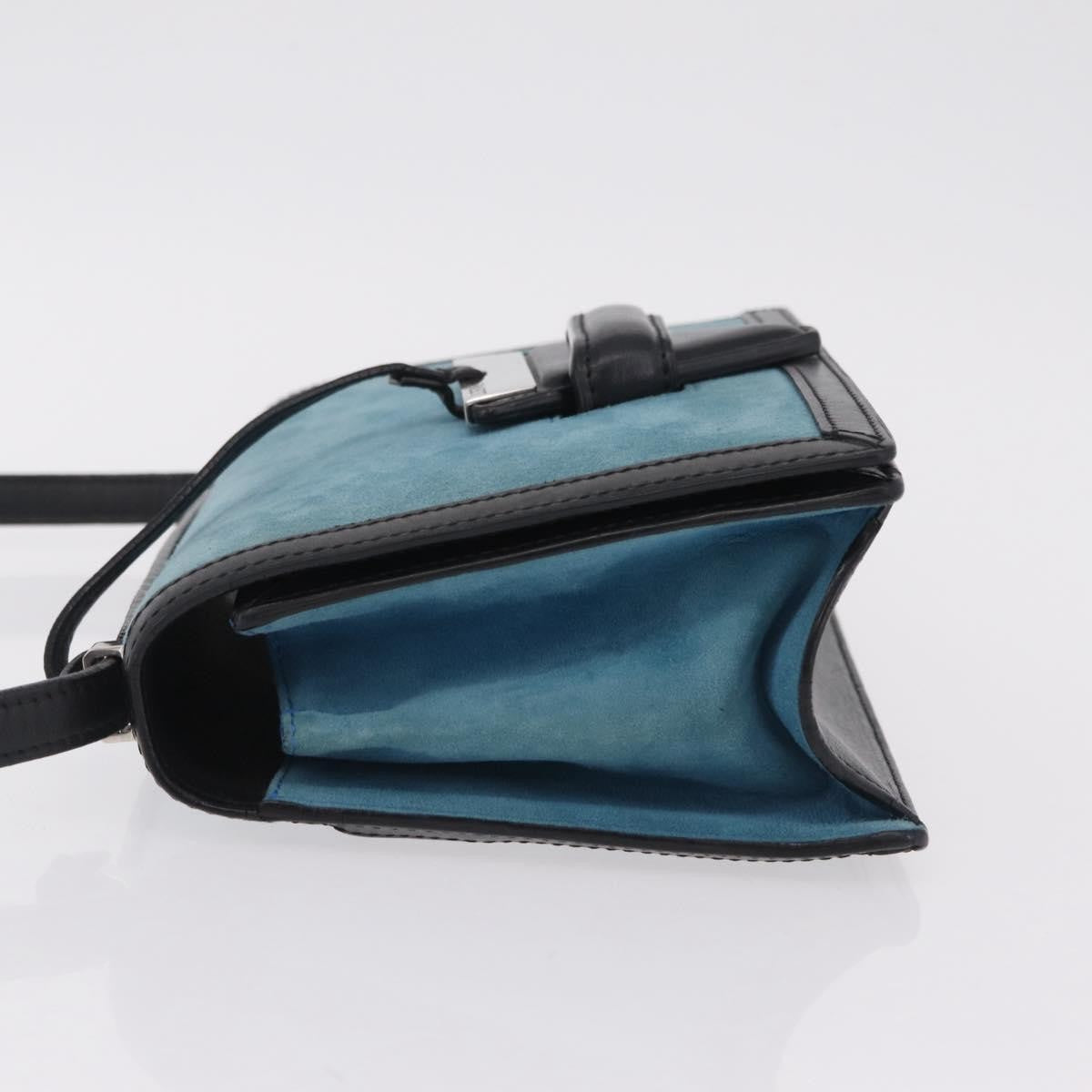 Loewe Barcelona Suede with Leather, Blue, Suede, Shoulder Bag