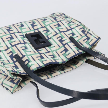 Fendi Logo Zucca Nylon, Green, Nylon, Tote Bag