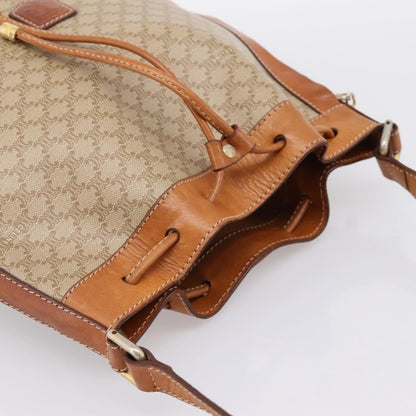 Celine Macadam Leather, Beige, Canvas, Shoulder Bag