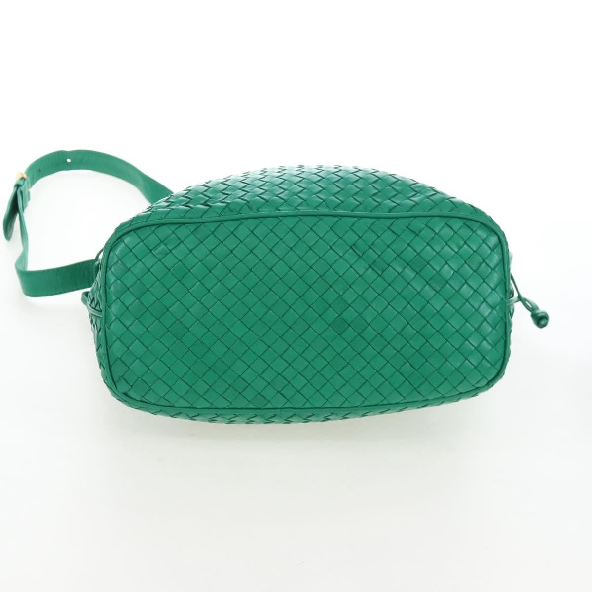 Bottega Veneta Intrecciato Shoulder Leather, Green, Leather, Shoulder Bag