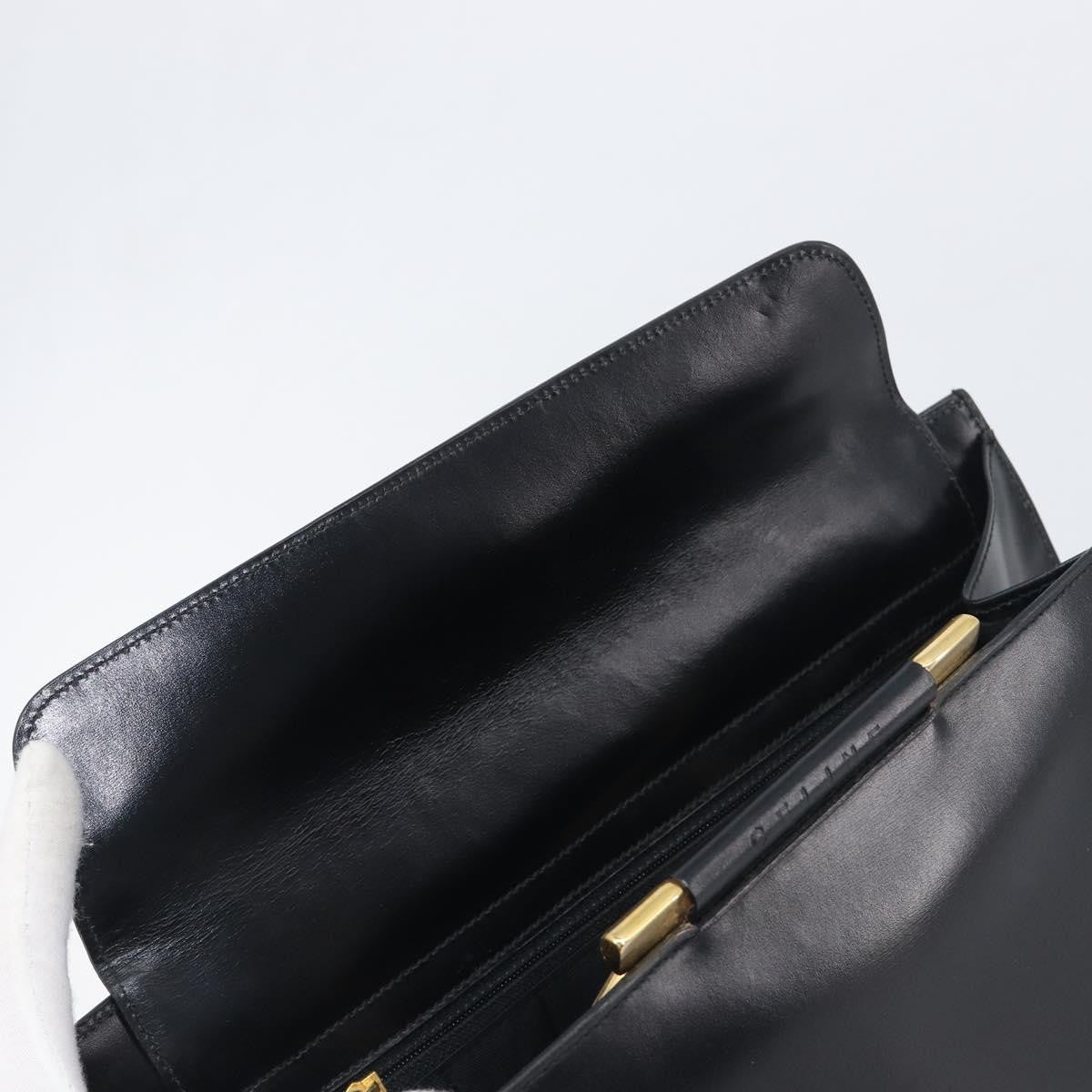 Celine Top Handle Leather, Black, Leather, Handbag
