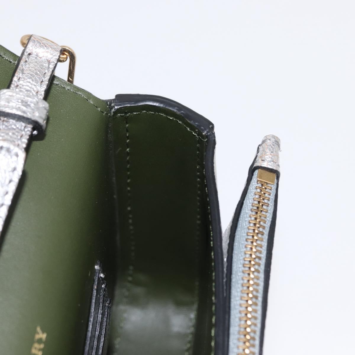 Burberry D-Ring Chain Leather, Silver, Leather, Shoulder Bag