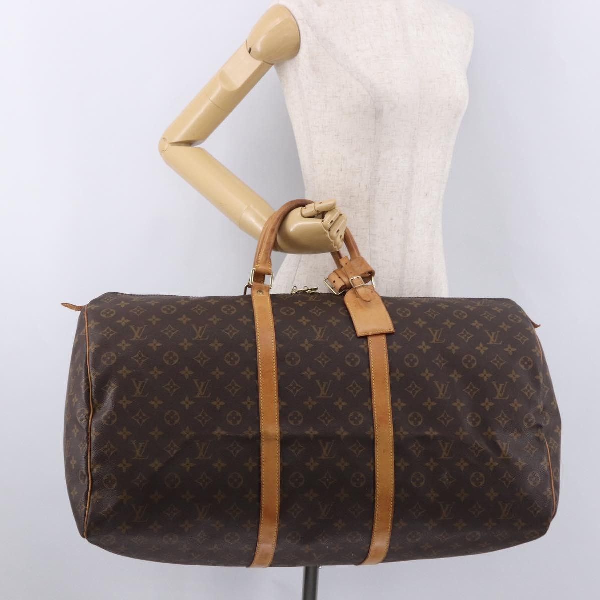 Louis Vuitton Keepall Monogram, Brown, Canvas, Travel Bag