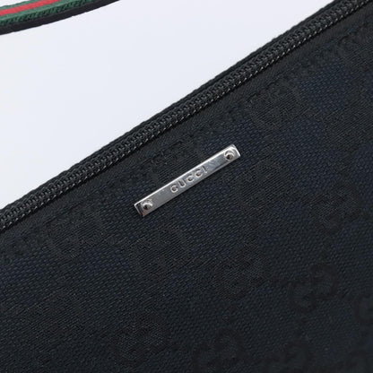 Gucci Zipped Pochette GG Canvas, Black, Canvas, Shoulder Bag