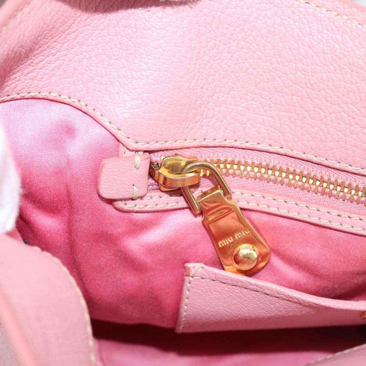 Miu Miu Madras Convertible Leather, Pink, Leather, Tote Bag