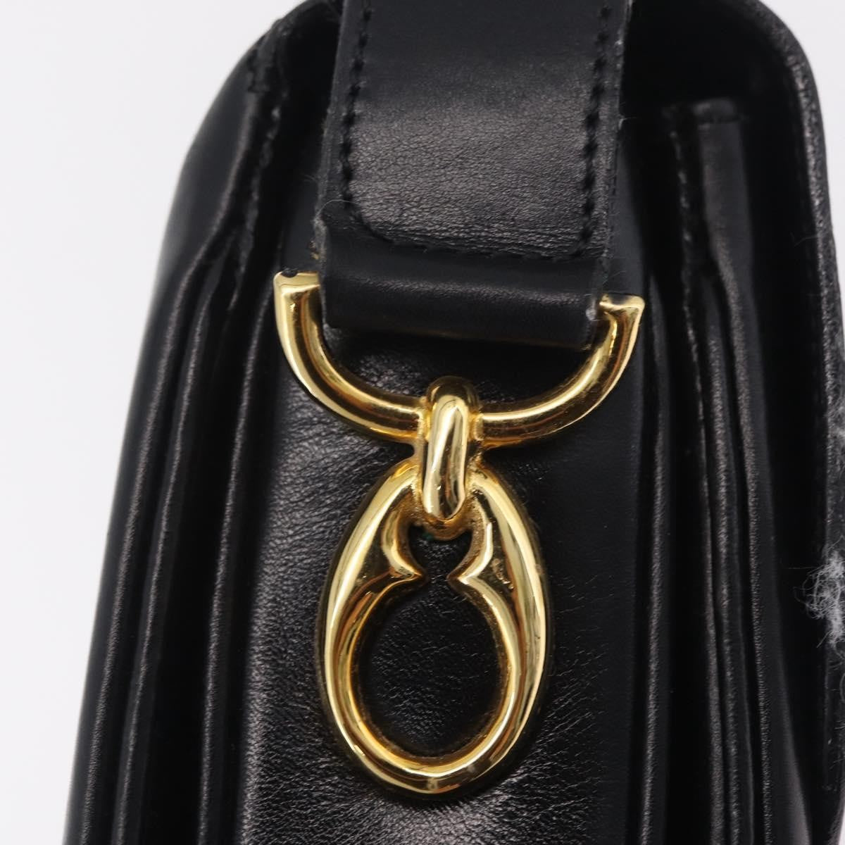 Celine Flap Shoulder Leather, Black, Leather, Shoulder Bag