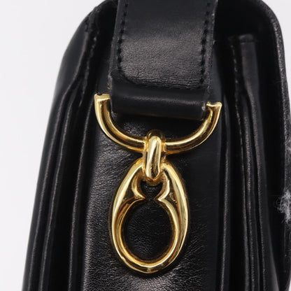Celine Flap Shoulder Leather, Black, Leather, Shoulder Bag