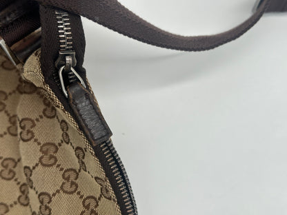Gucci Front Pocket Messenger Bag GG Canvas, BEIGE, CANVAS, Shoulder bag