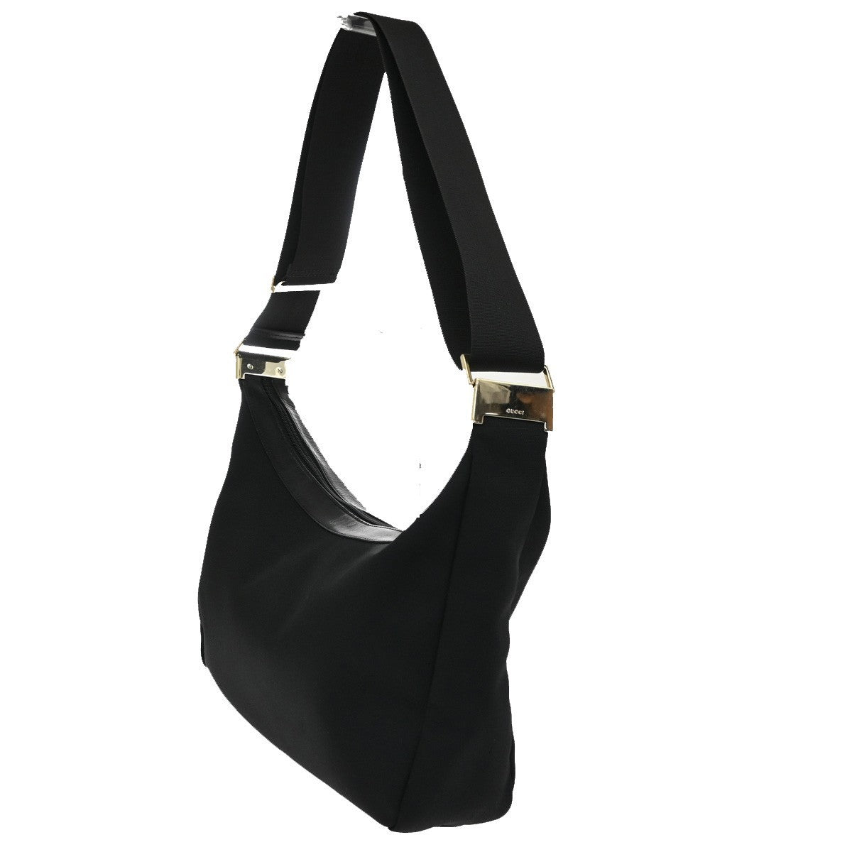 Gucci Vintage Hobo Canvas, Black, Canvas, Shoulder Bag