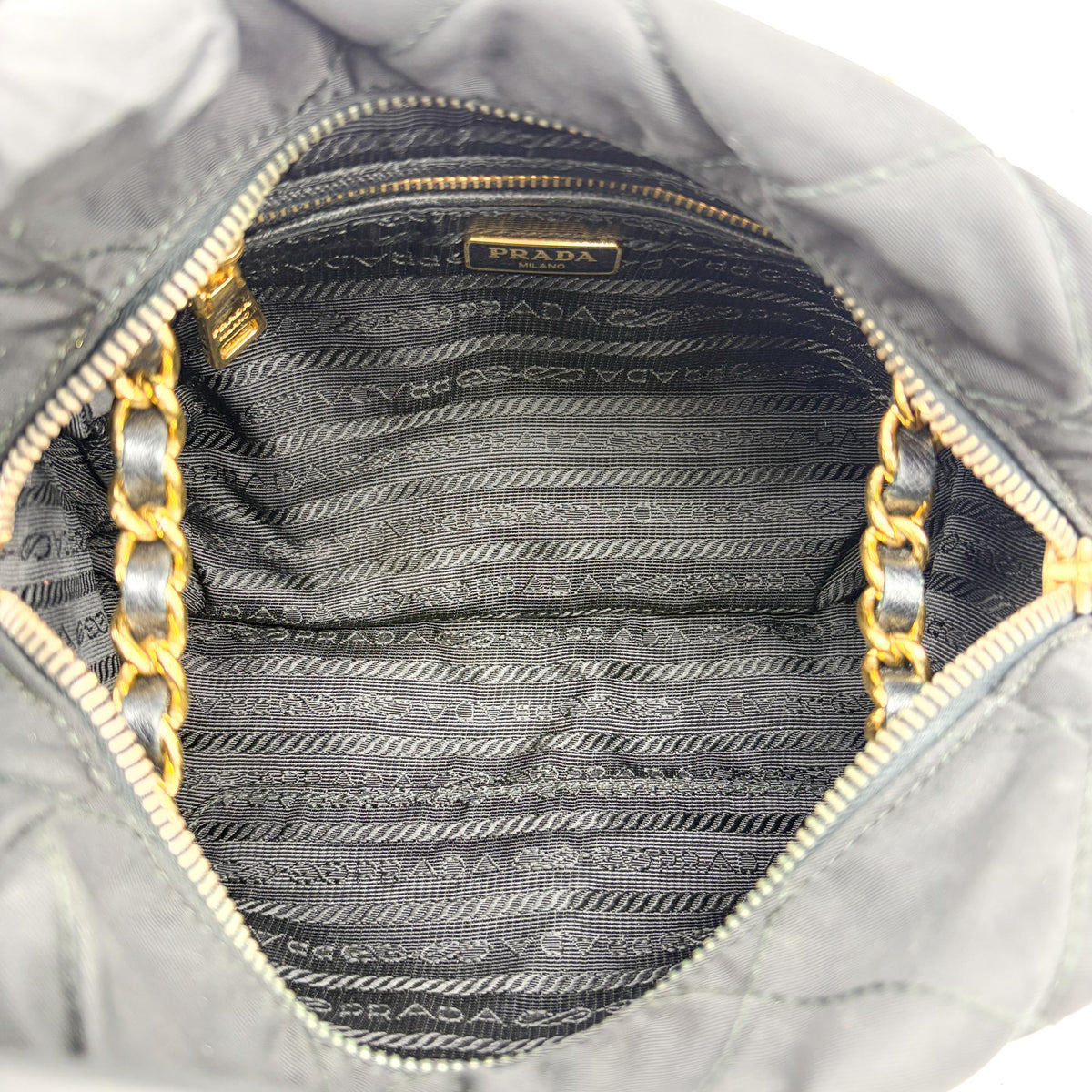 Prada Re-Edition 1995 Chain Quilted Re-Nylon, Black, Nylon, Tote Bag