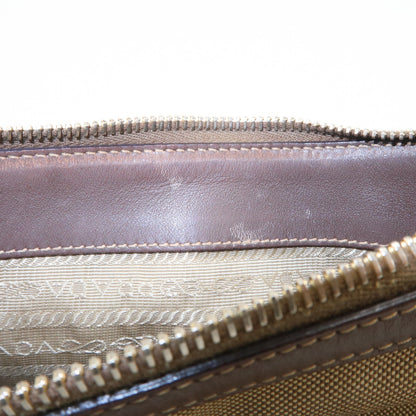 Prada Logo Canvas, Beige, Canvas, Tote Bag
