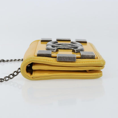 Chanel Boy Brick Flap Bag Lambskin and Plexiglass, YELLOW, LEATHER, Clutche & pouche