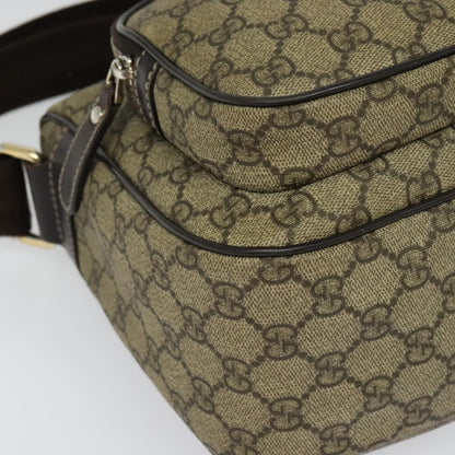 Gucci Double Pocket Messenger GG Coated Canvas, Beige, Canvas, Handbag