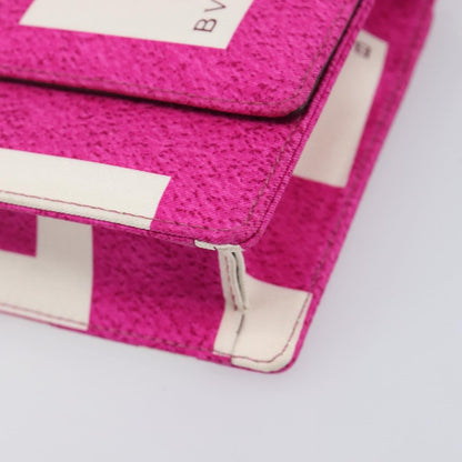Bvlgari Clutch Canvas and Leather, Pink, Canvas, Clutch