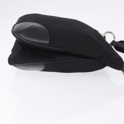Prada Zip Messenger Tessuto with Leather, Black, Nylon, Handbag