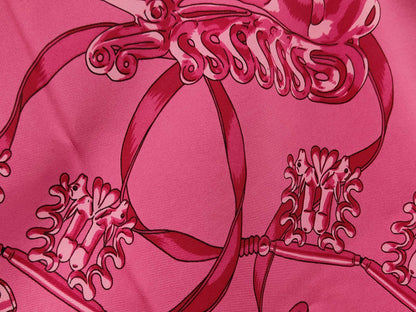 Hermes Carré 90 Silk multicolor, Pink, Silk, Scarf