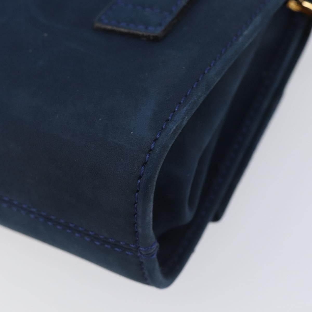 Salvatore Ferragamo Ginny Chain Waist Suede, Navy, Suede, Handbag