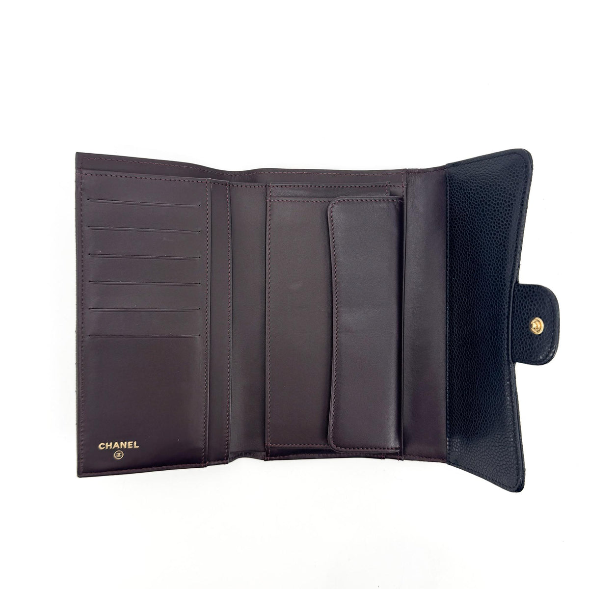 Chanel Timeless Long Wallet Lambskin, Black, Leather, Wallet
