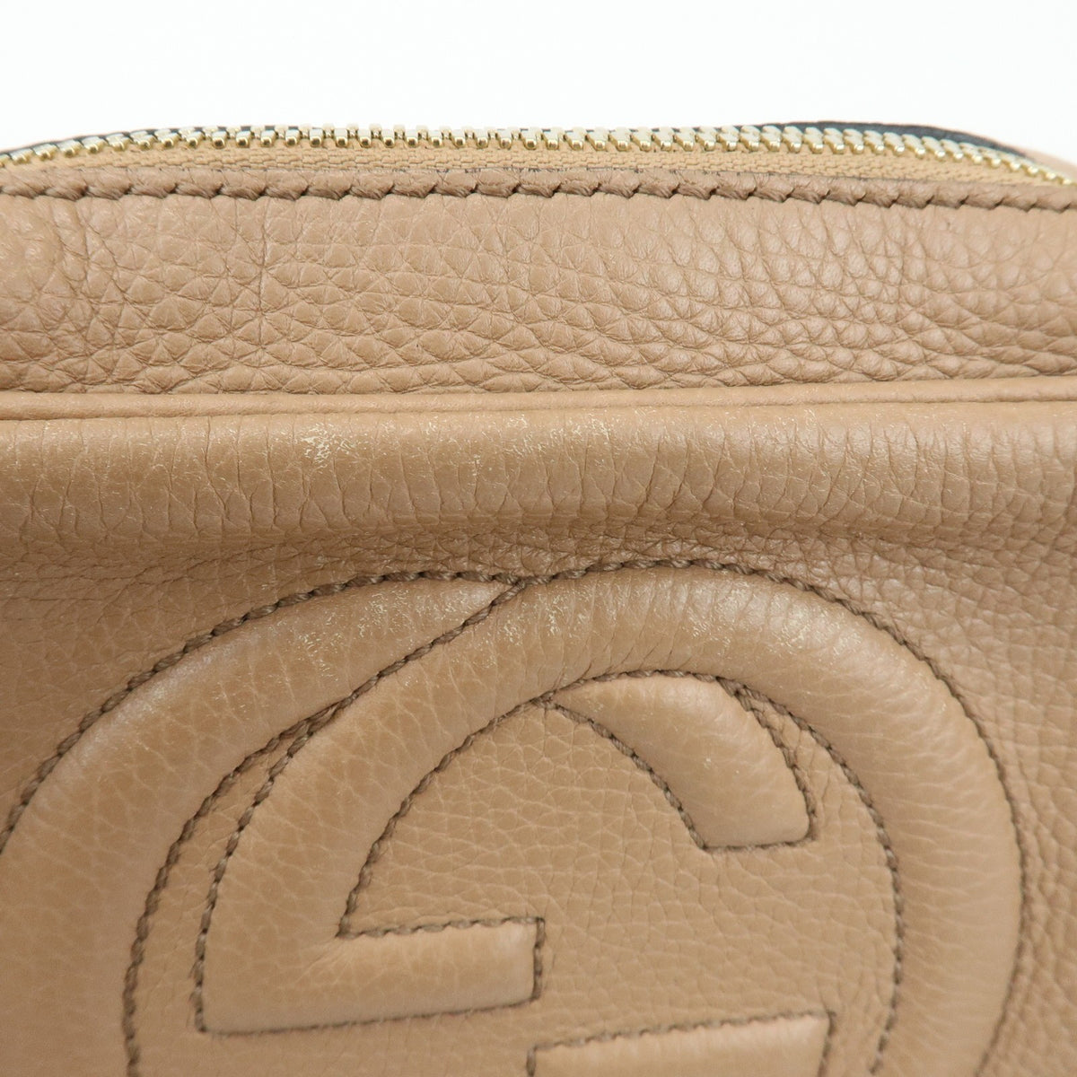 Gucci Soho Disco Leather, Beige, Leather, Crossbody Bag