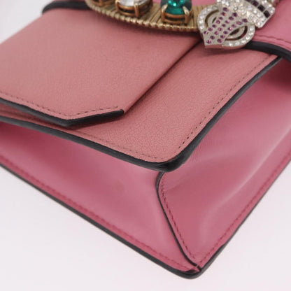 Miu Miu Madras Crystal Buckle Leather, Pink, Leather, Shoulder Bag
