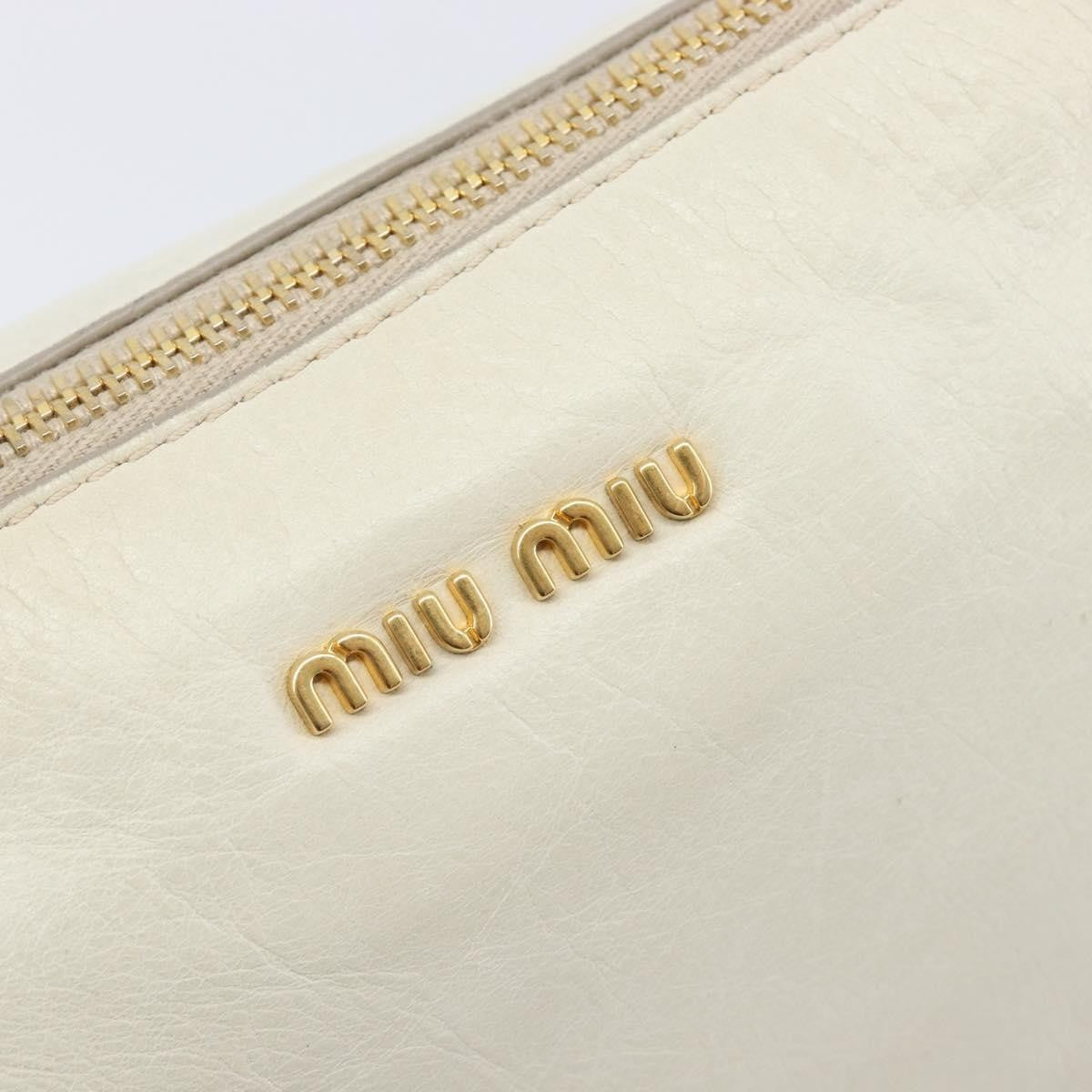 Miu Miu Beau Top Handle Leather, White, Leather, Handbag